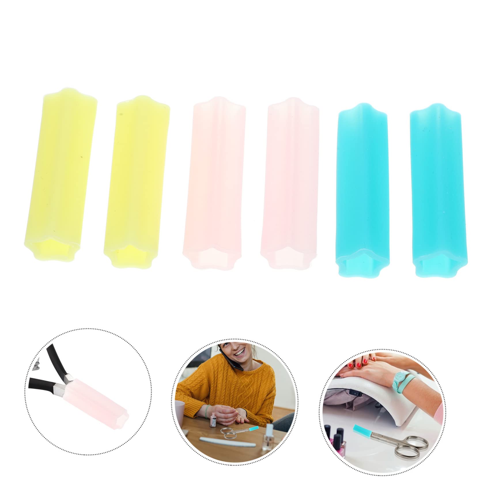 OSOLADY 2sets Professional Manicure Scissor Case Cuticle Cutters Nails Silicone Covers 12pcs*2