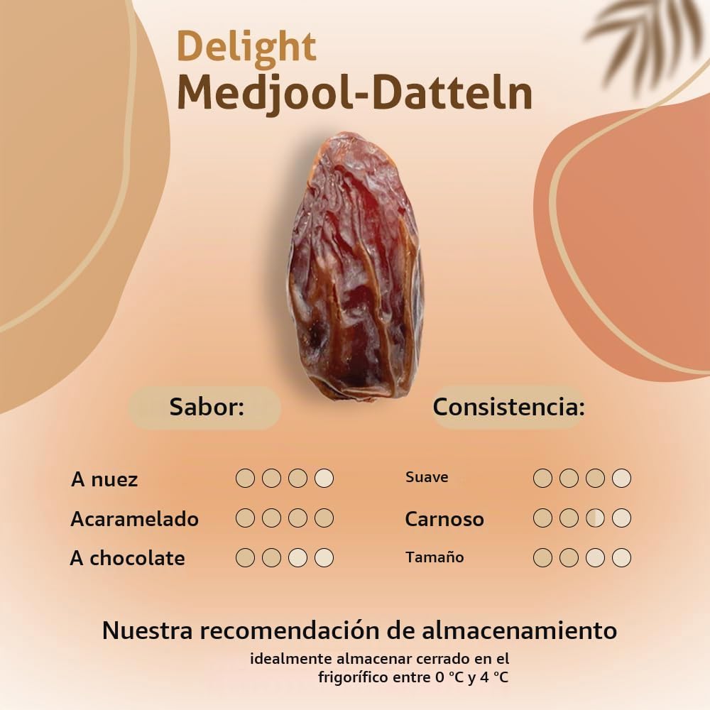 NABALI FAIRKOST Medjoul Dates Delight de Jordania I 100% natural aromático oriental y vegano I Dátiles medjool sin conservantes miel dulce y caramelo (1 kg)