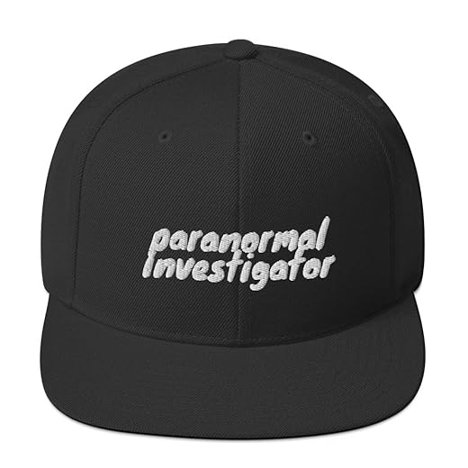 Paranormal Investigator Hat | Ghost Hunting Gear - - Classic Snapback - Entertaining Design Black