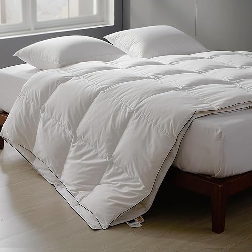 Miniatura 16 de Edredón de fibra de plumón tamaño Queen, relleno de edredón de peso medio silencioso para todas las estaciones con 8 bucles, edredón de cama