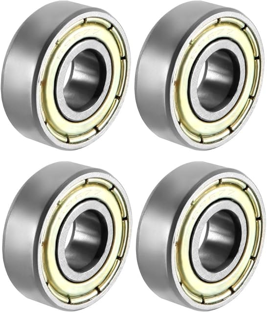 sourcing map 696ZZ Deep Groove Ball Bearing Double Shield 696-2Z 1080096, 6mm x 15mm x 5mm Carbon Steel Bearings (Pack of 4)