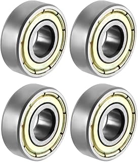 uxcell 696ZZ Deep Groove Ball Bearing Double Shield 696-2Z 1080096, 6mm x 15mm x 5mm Carbon Steel Bearings (Pack of 4)