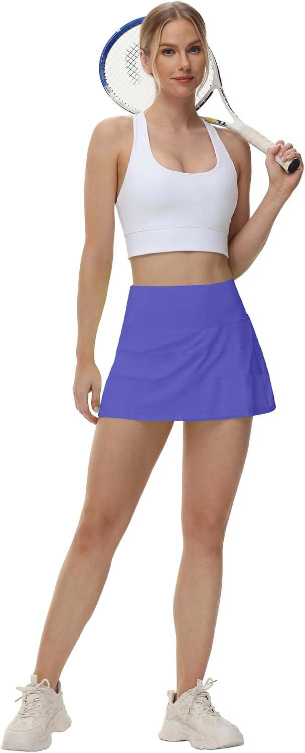 MCEDAR Pleated Tennis Skirt for Women with Pockets Women's High Waisted Athletic Golf Skorts Skirts Running Workout Shorts thumbnail