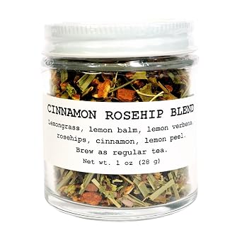 Cinnamon Rosehip Blend 1 oz 28 grams Herbal Beverage Tea in Glass Jar by Smoke Camp Crafts