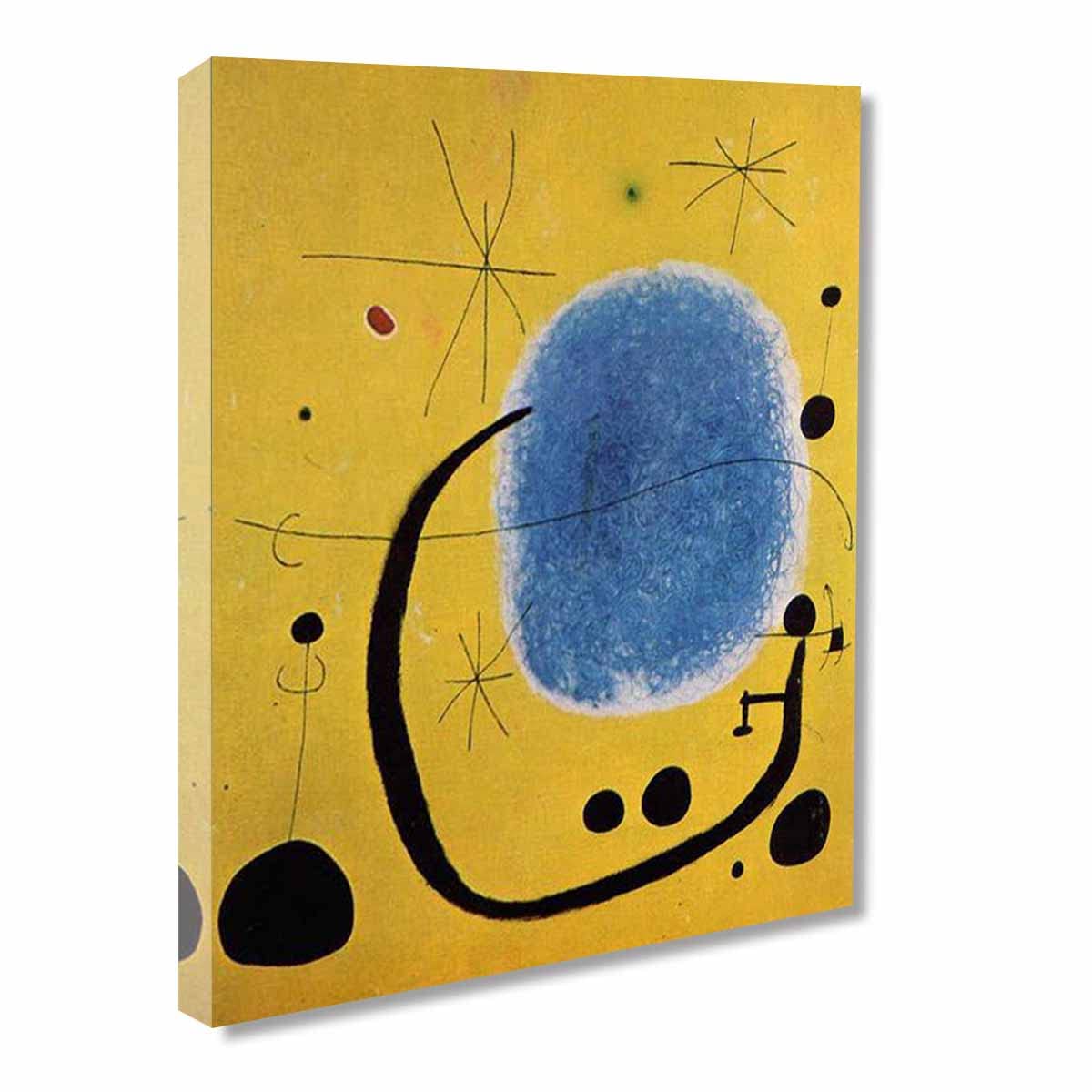 Ltt-Ydd-Ccl Joan Miro《El oro del azur》Cuadros decoracion salon Dormitorios Póster de Arte Decor Colgante para Paredes de Sala, Dormitorios Listos para Colgar(85x110cm-33x43inch-Enmarcado)