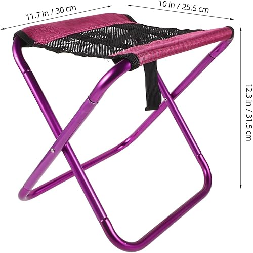 Miniatura 3 de BESPORTBLE Portable Folding Camp Stool Lightweight Foldable Outdoor Fishing Stool Compact Portable Folding Chair for Camping Hiking Picnic in Purple