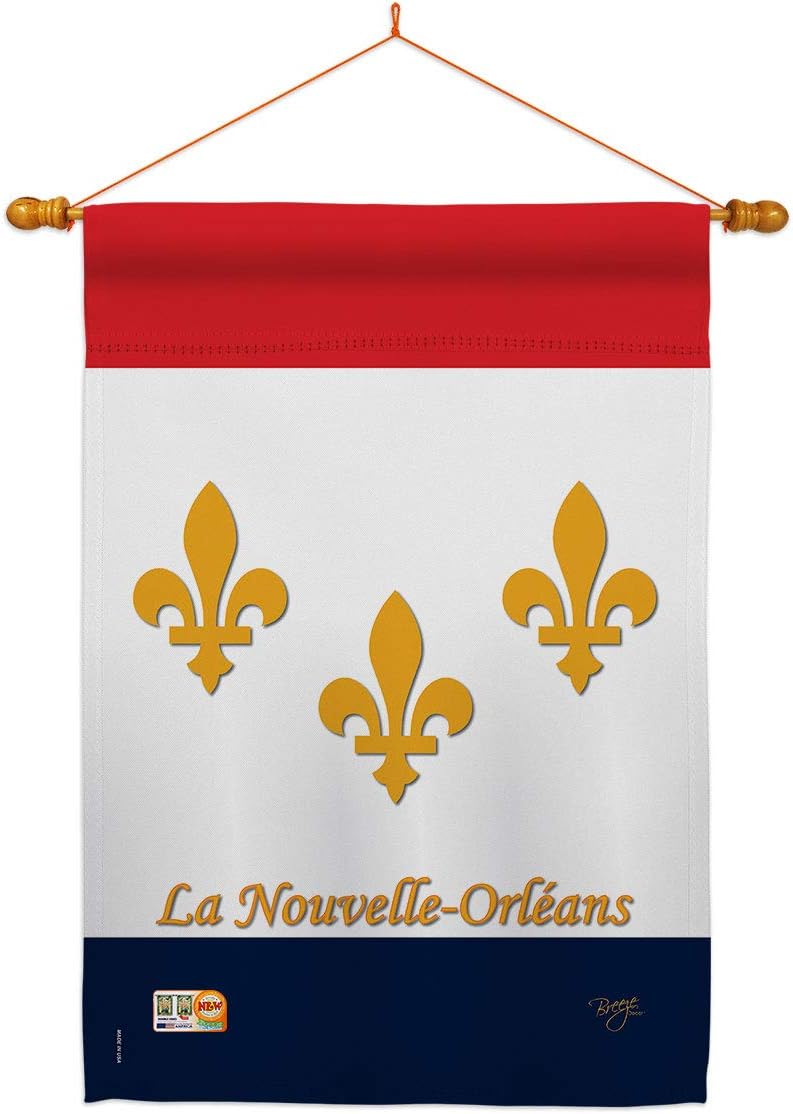 New Orleans House Flag Dowel Set Americana States USA American Territories Republic Country Particular Area Small Decorative Gift Yard Banner Double-Sided Made In 28 X 40