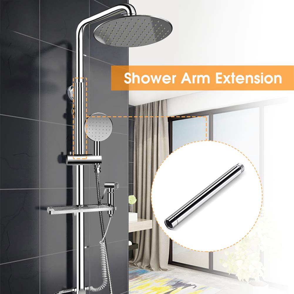 Prolunga Per Braccio Doccia In Acciaio Inox 8 Pollici | Filettatura G1/2 Per Regolare Altezza