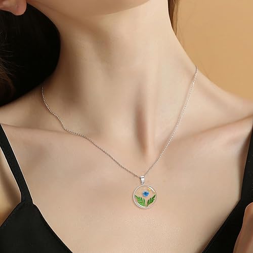 Miniatura 2 de Jonquil Pressed Flower Necklace,Personalized Gold Handmade Necklace,March Birth Flower Necklace For Women, Unique Resin Flower Necklace,Perfect