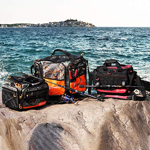Sougayilang Fishing Tackle Bags Water-Resistant Fishing Tray Bags - Portable Fishing Organizer Shoulder Satchel - Suitable For 3600 3700 Tackle Box- Camouflage -Large Bag #TOP6