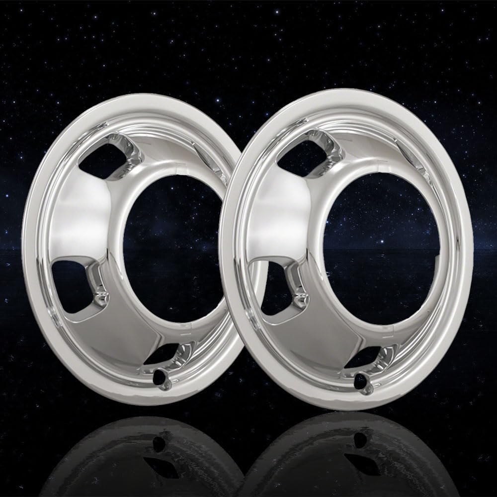 Chrome 17 Inch Front Wheel Simulators, 5 Hole Design for Dodge Ram 3500 2003-2018, Set of 2