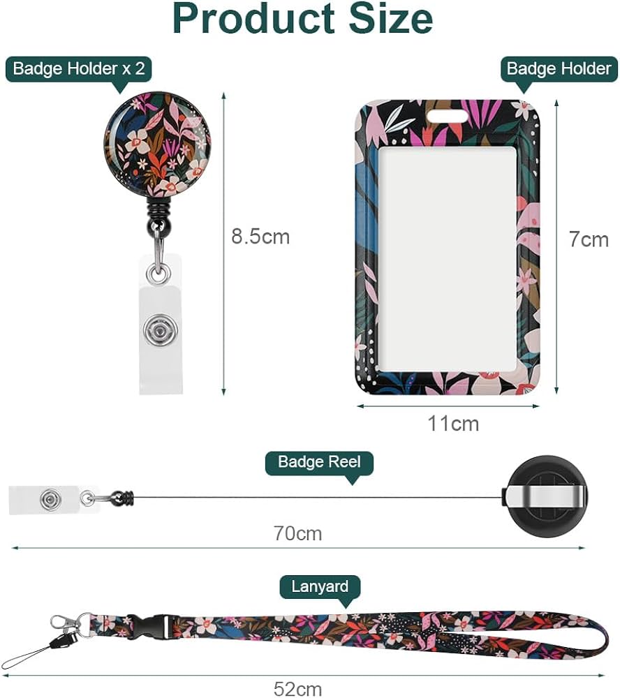 Amabro Vlinderbadgehouder met lanyard, intrekbare badge-haspel clip sleutelkoord, schattige ID-kaarthouder met afgescheiden sleutelkoord, verticale ID-badgehouder, sleutelhanger voor vrouwen (gemengde
