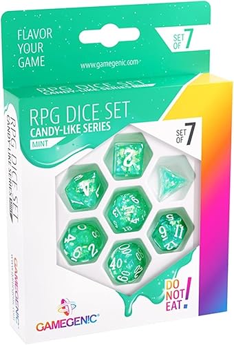 Miniatura 2 de Candy-Like Series RPG Juego de dados  Juego de 7 dados en una variedad de tamaños diseñados para juegos de rol, dados de resina de alta calidad con