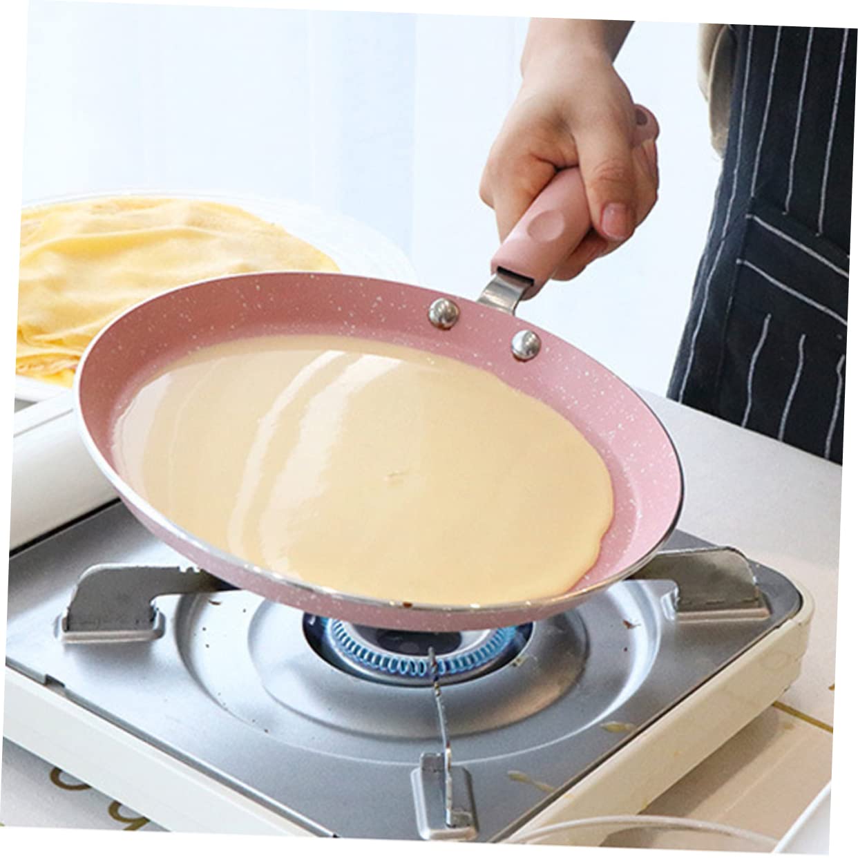 MAGICLULU Padella Antiaderente in Alluminio Pratica Per Frittata Utile Gadget Da Cucina Per Ristoranti Di Casa Rosa