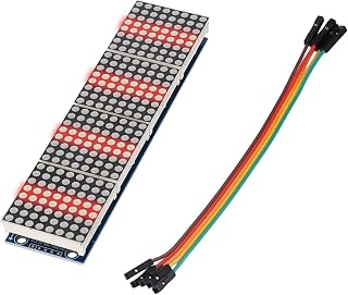 JoyousMall Microcontrolador de pantalla LED, microcontrolador de pantalla LED 4 en 1, punto de línea 5P para módulo de matriz para Arduino con 64 agujeros de tornillo de fijación, apertura de 3 mm