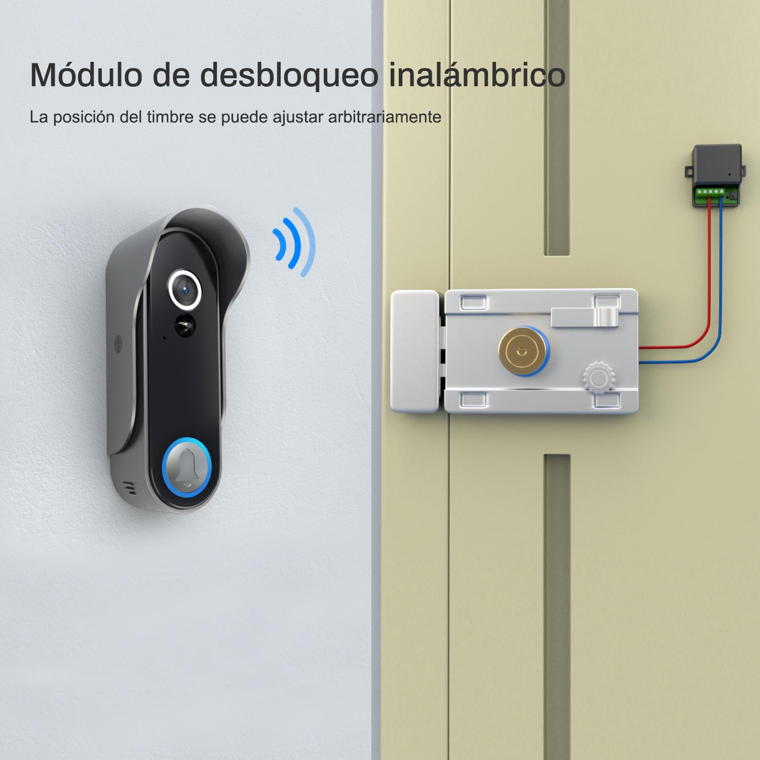 WiFi Pantalla táctil de 8 Pulgadas HD 1080p Ultrafino Inalámbrico Videoportero Timbre Video Interfono,Detección de Movimiento, Compatible con la App Tuya, Almacenamiento de Vídeo Gratuito