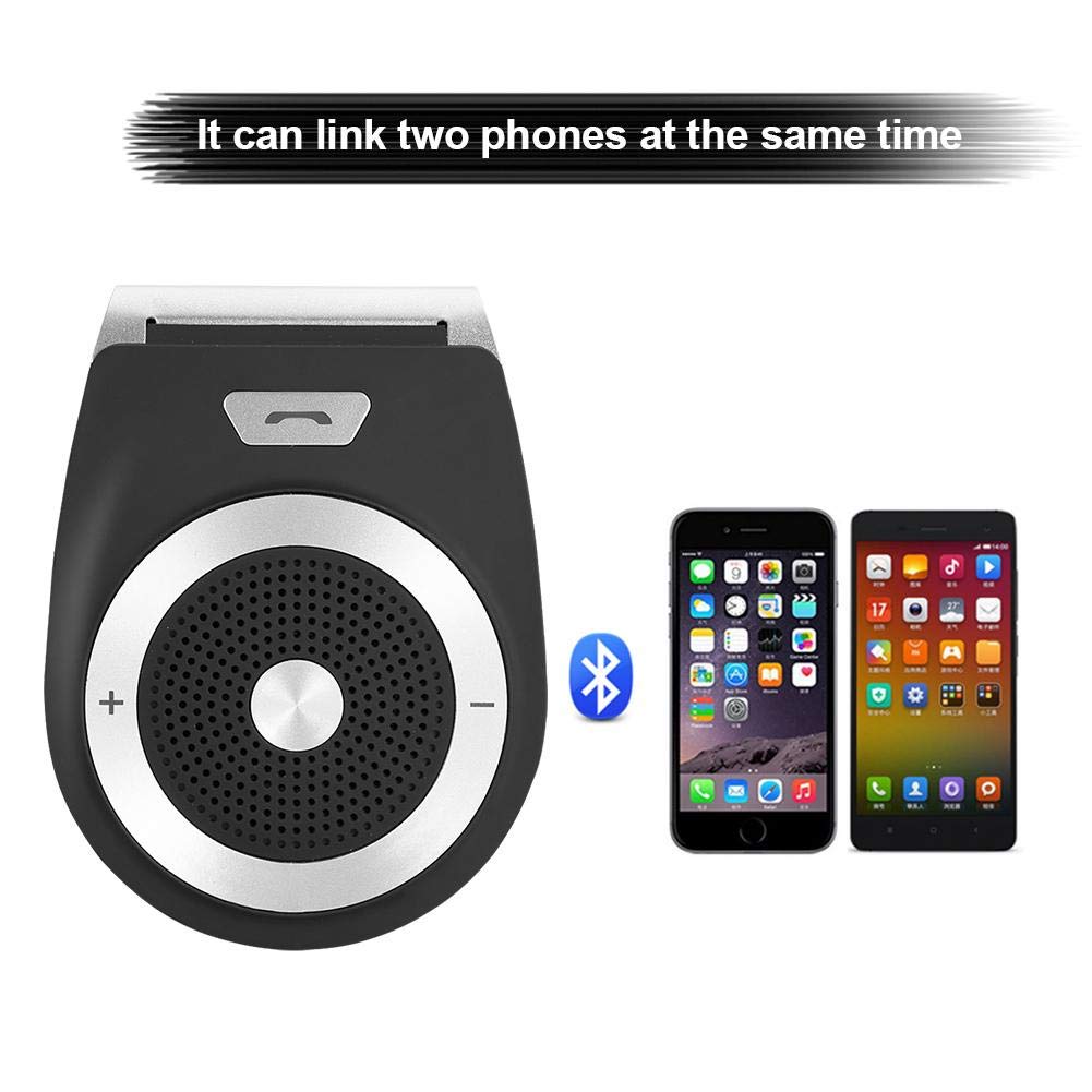 Pusokei Smart Wireless zestaw głośnomówiący Bluetooth, połączenie dwóch telefonów jednocześnie, wsparcie zestawu słuchawkowego i profile głośnomówiące, przenośna konstrukcja, Bluetooth In Car Speakerphone