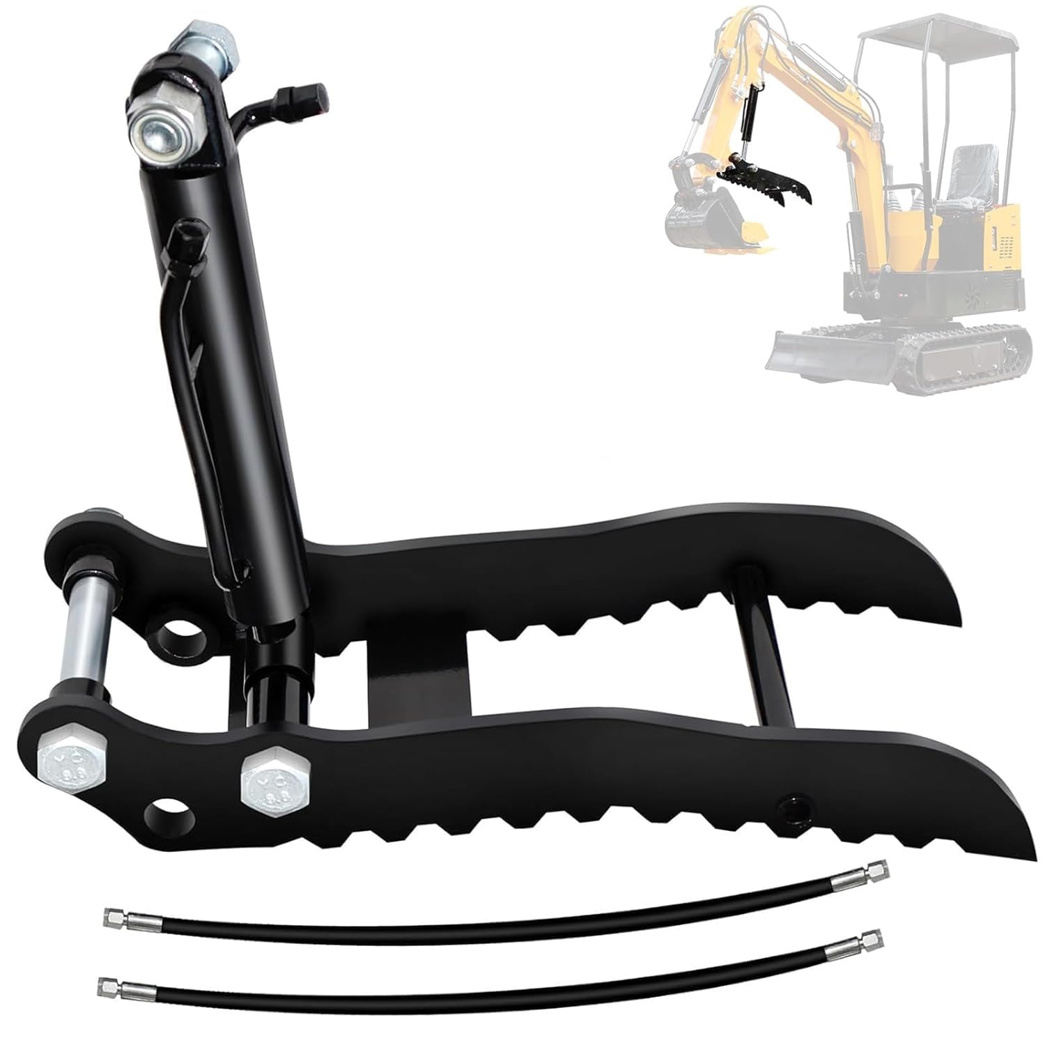 Zlxhffh New Thumb Grapple Reinforced Hydraulic Thumb For Mini Excavator Up To 3 Ton, Excavator Grapple With Hydraulic Hoses And Bolts For Material Handling And Demolition Work