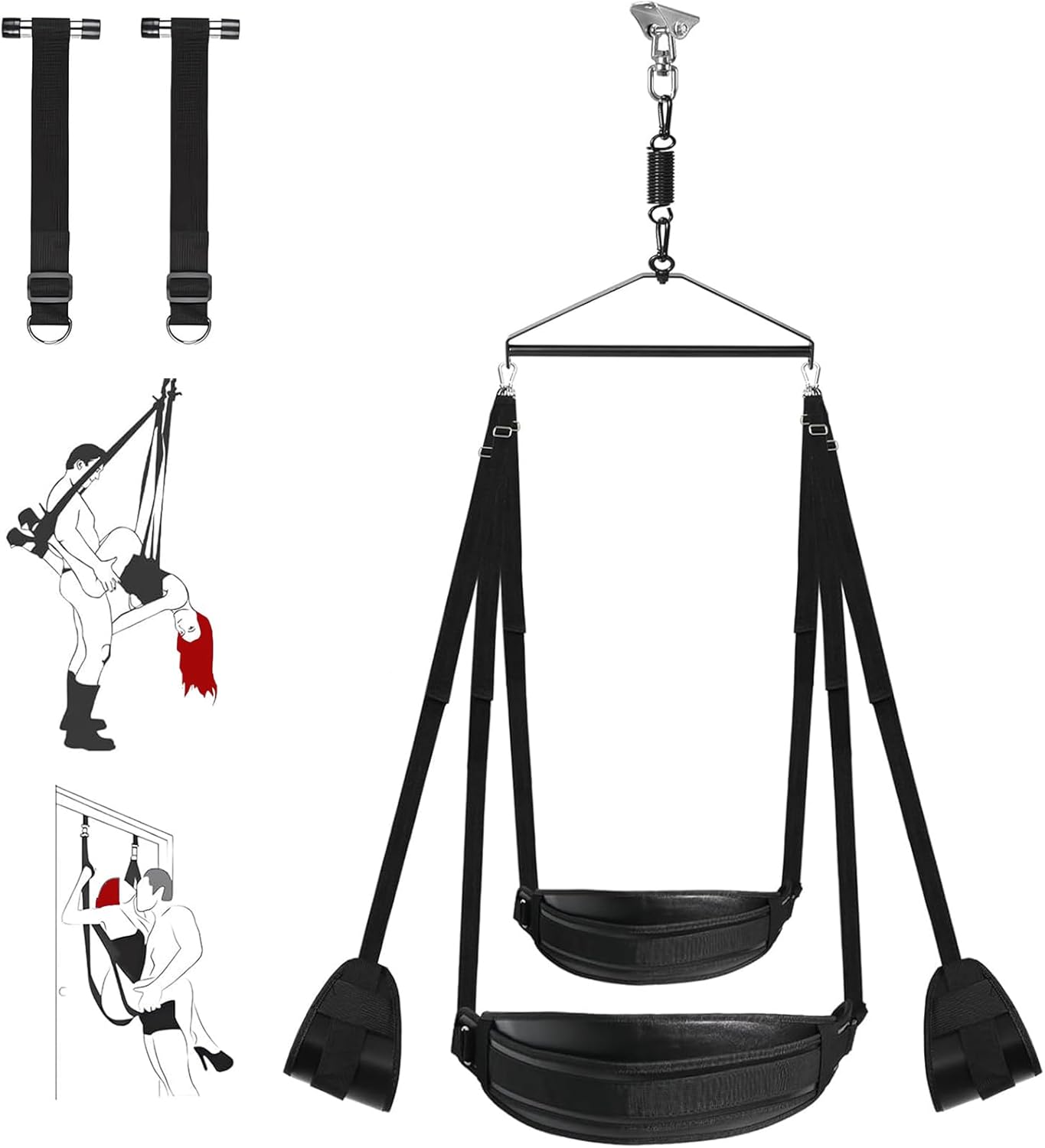 Sex Swing 360 Degree Spinning for Couples with Adjustable Straps and Heavy Duty Stand Comfortable Bondage Chair for Bedroom Fun Intimate Play Romantic Gift for Him or Her