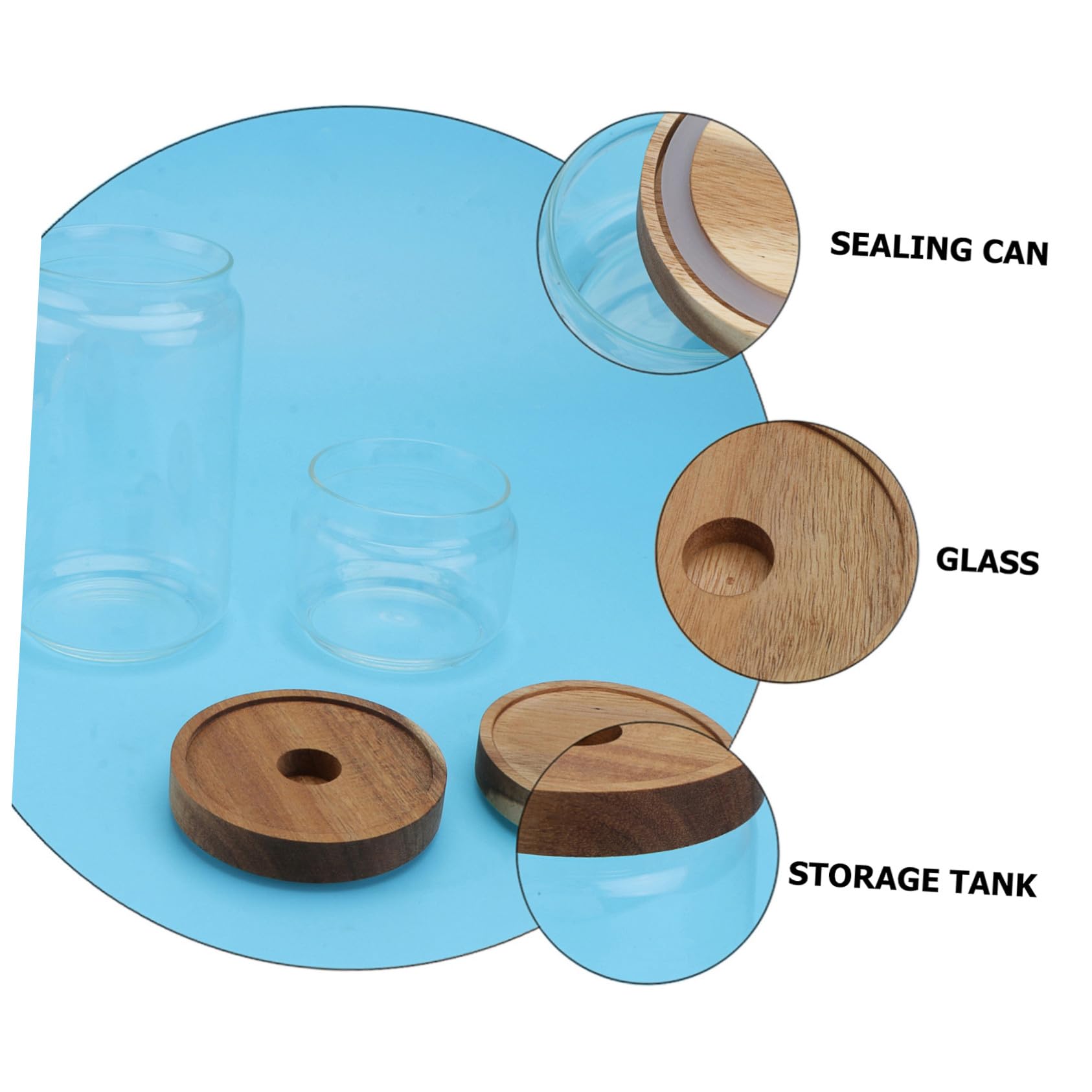 STOBAZA 2 Set Barattoli Ermetici in Vetro Borosilicato Resistenti Al Calore Contenitori Trasparenti Per Alimenti E Tè Vasetti Sigillati Per Conservazione Sicura Dolci E Snack 2 Pezzi*2