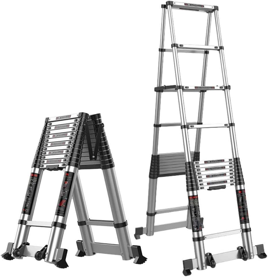 MTYLX Metal Ladder，Telescopic Ladder,AFrame with Stabiliser Bar, Aluminum Folding Telescoping