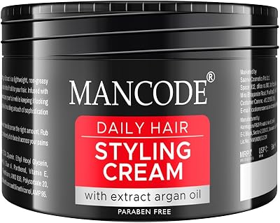 CODE Mancode Hair Styling Cream For Men - 100 gr | For Daily Use Style & Nourishment | Non-sticky, Non-oily | Paraben & Sulphate FREE | Itch Free Daily Hair Cream | UV Protect & Care | Soft & Manageable Hair