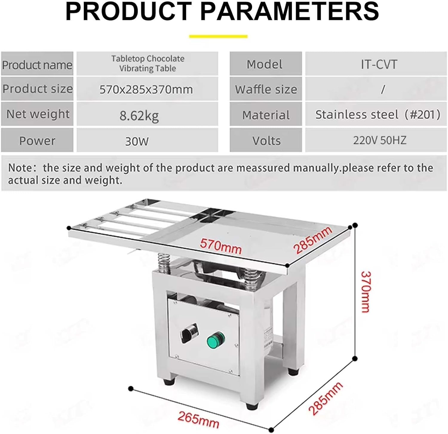 Tabletop Chocolate Vibration Table,Expel Liquid Bubbles,Stainless Steel Mini Vibrating Workbench,for Handmade Chocolate Making