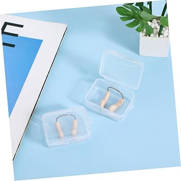 SUPVOX Silicone Nose Clips for Swimming: Anti-Slip Clips for Adults - Waterproof Diving Nose Protectors with Box - Beige