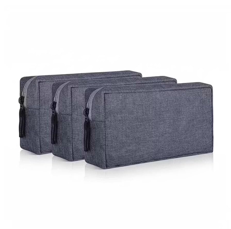 Hard Disk Pouch Grey | Shock Resistant External HDD Carry Case for 2.5 Inch Hard Drive, USB Cable & Charger | Polyester Blend Travel Storage Organizer with Zipper (Pack of 1)-image-47