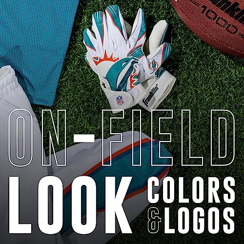 Image of Franklin Sports Youth NFL Football Receiver Gloves - Kids Football Gloves Pair - NFL Team Logos and Silicone Palm