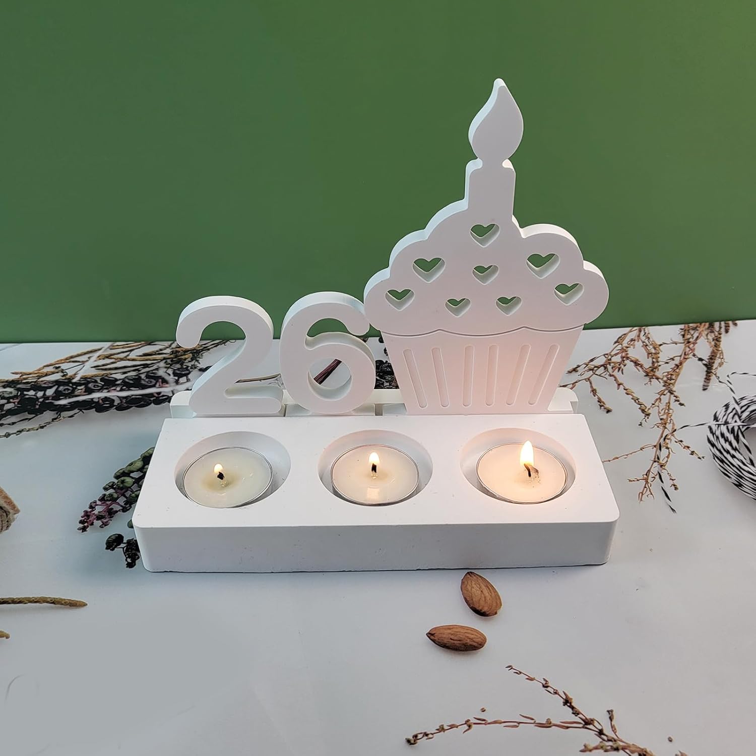 ナンバーキャンドルホルダー型 バースデーケーキ シリコン型 スクエアベース型 ティーライトホルダー アートクラフトプロジェクト用