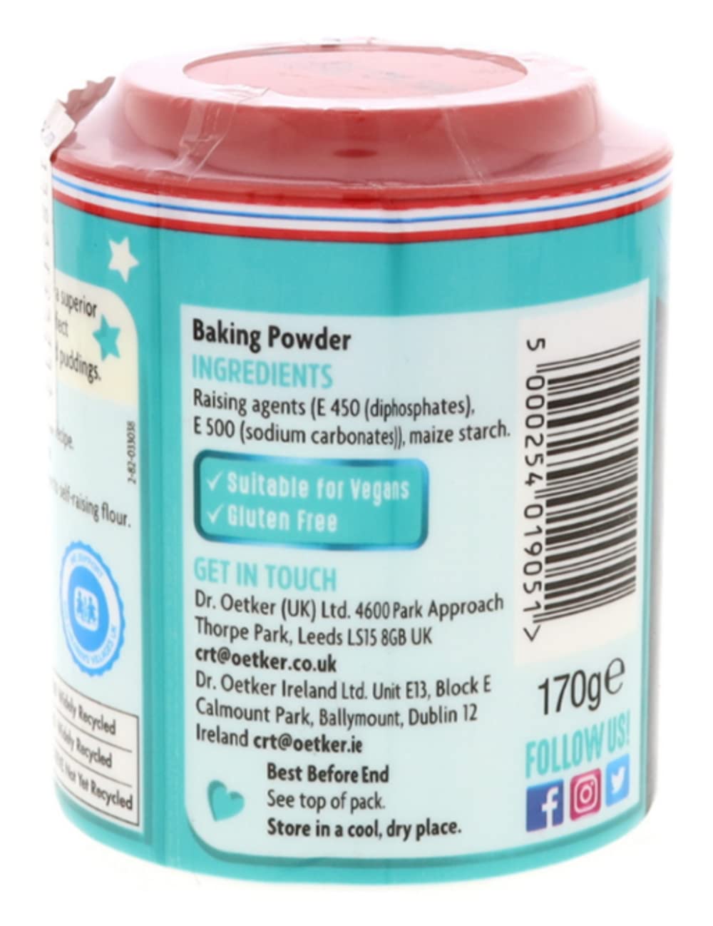 The Bramble Bay Dr. Oetker Lievito in polvere senza glutine | Adatto per tutti i tipi di cottura | Per torte, focaccine e pasticcini | Confezione da 3 x 170 g