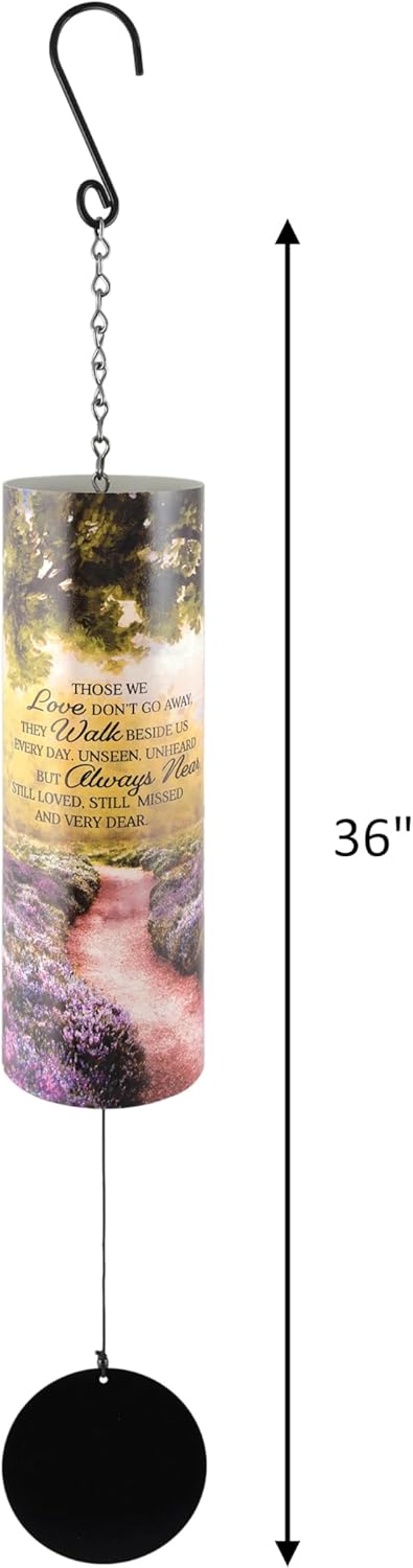 Carson 36" "Always Near Cylinder Chime- Mountain Forest Windchime- Memorial Windchime for Outdoor Decor- Garden Patio Porch- Garden Decor- Personal Loss- Metal Chime- Outdoor Patio Decor
