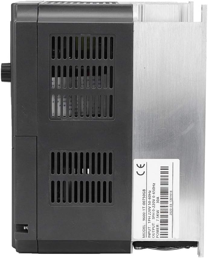 Side view of the NFLIXIN 9600-1T-00750GB VFD showing product label and ventilation