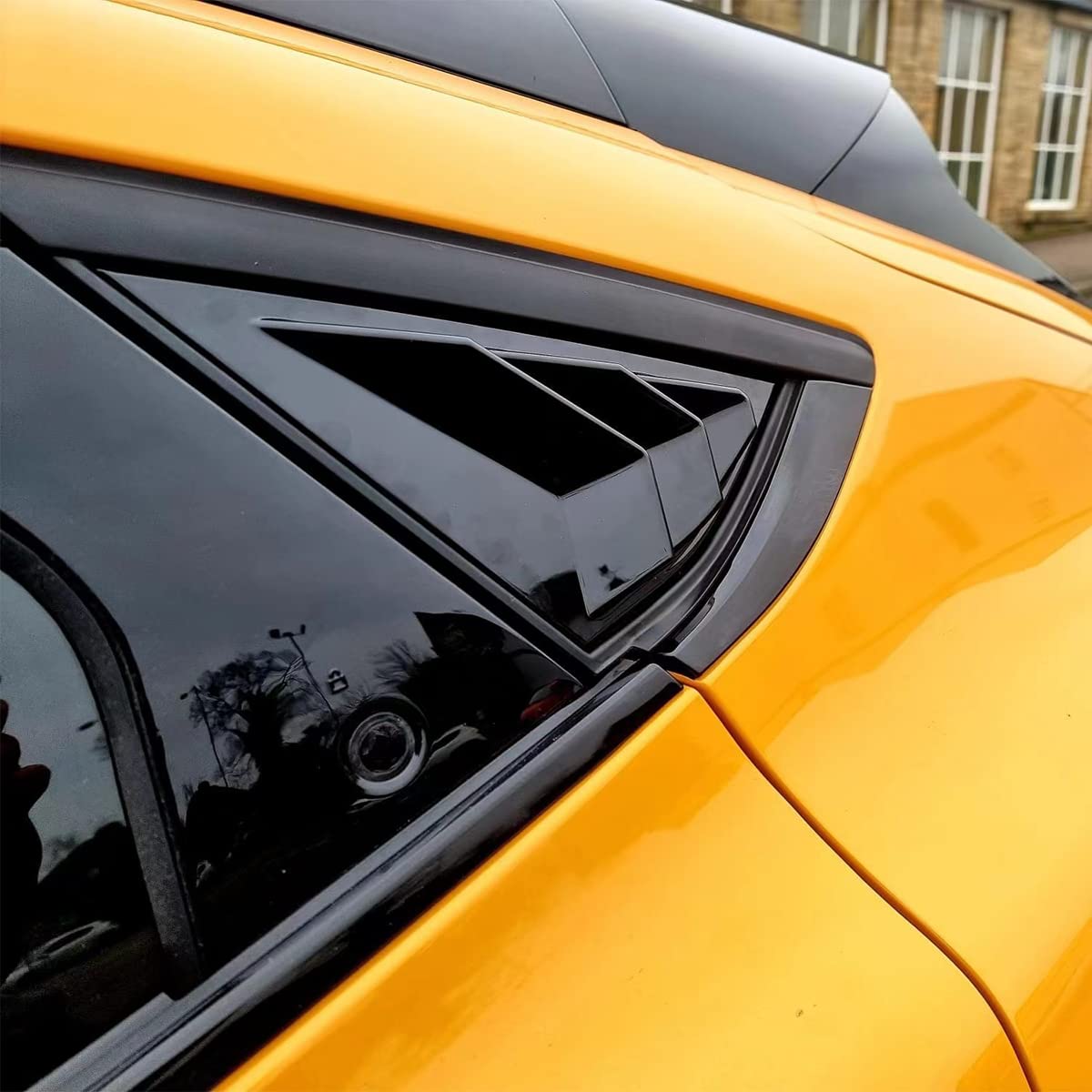 AOSK voor Mustang Mach E Scoop lamellen voor kwart zijruit, raamcover, zonnewerende cover uit ABS (glanzend zwart