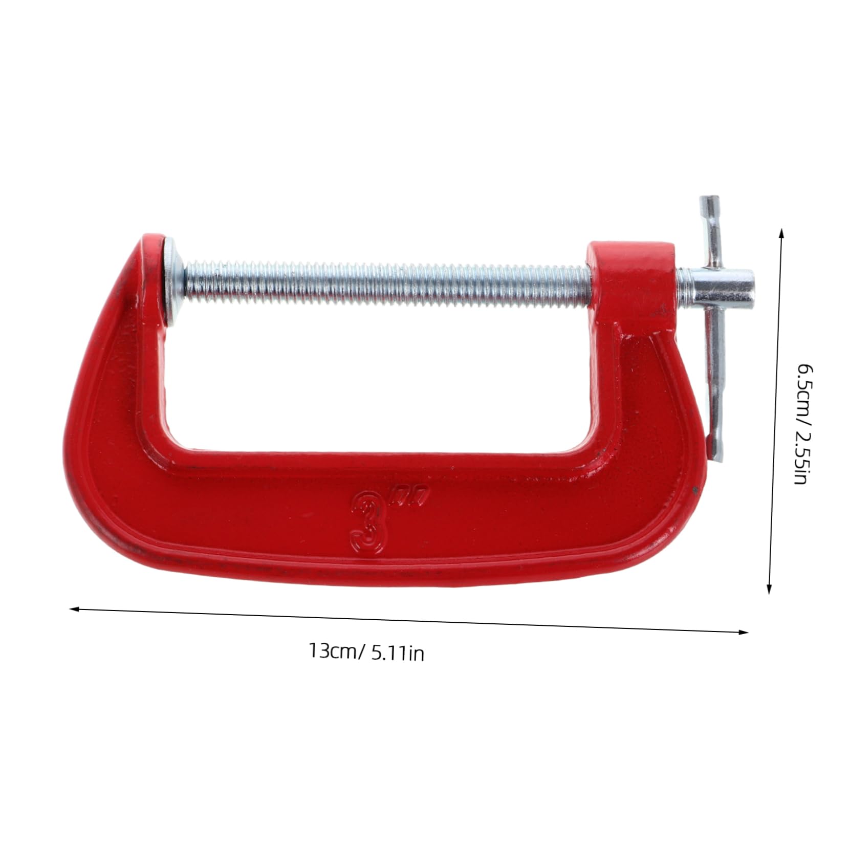 Veemoon Lot de 6 Set de Set de Serrage-joints en C Robustes, Ouverture de Mâchoire 77mm, Acier Fonte, pour Menuiserie et Bricolage, Fixation Sûre, Rouge