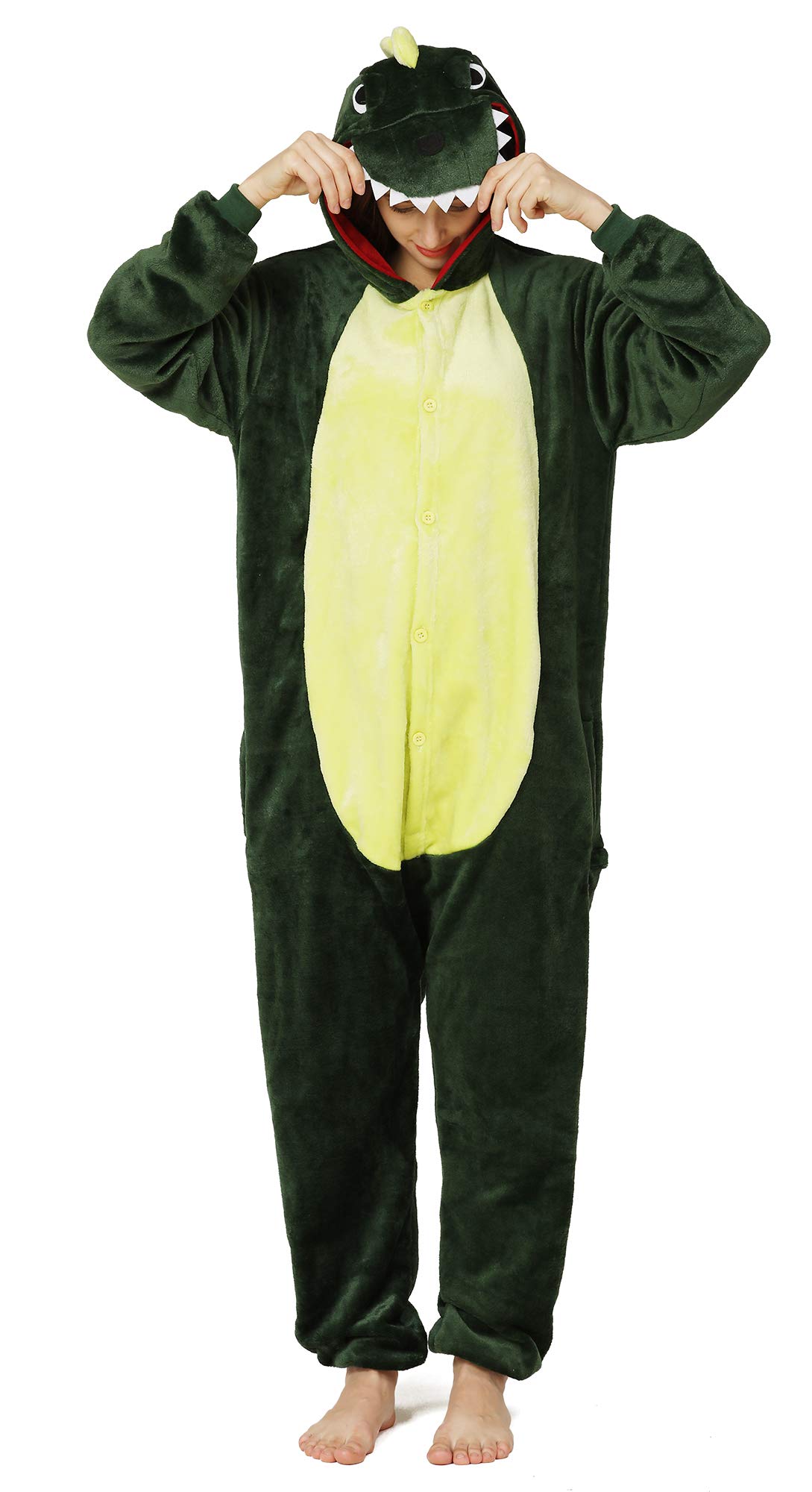 Yimidear Women's Dinosaur Yimidear® Unisex Adult Pajamas Cosplay Costume Animal Onesie Sleepwear Nightwear (S, )