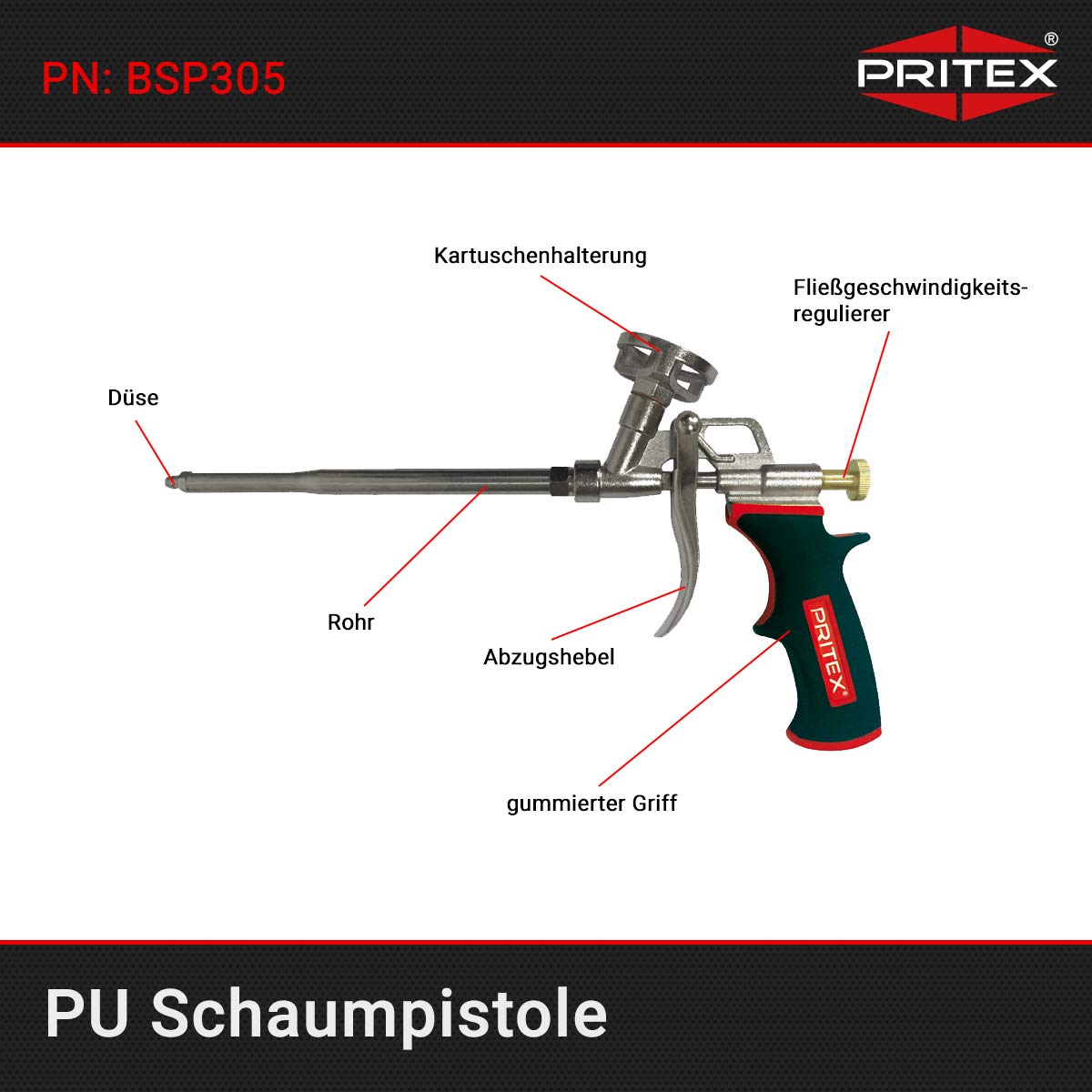 PU Pistolenreiniger Set 500ml inkl. Bauschaumpistole Bauschaumpistolenreiniger Montagepistolenreiniger