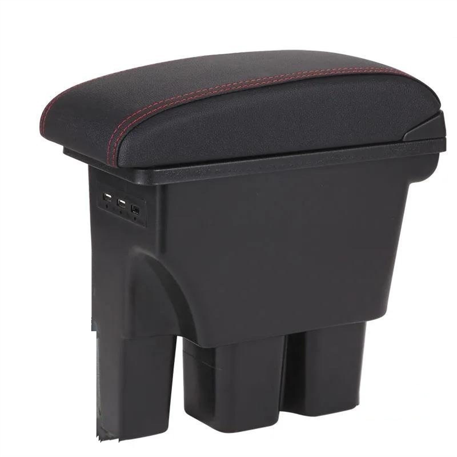 NMJLQW Storage Rack Armrest Box Car Armrest 2018-2023 Storage Box Retrofit Interior Details Car Accessories For Jimny JB74(A1 Black red leather)