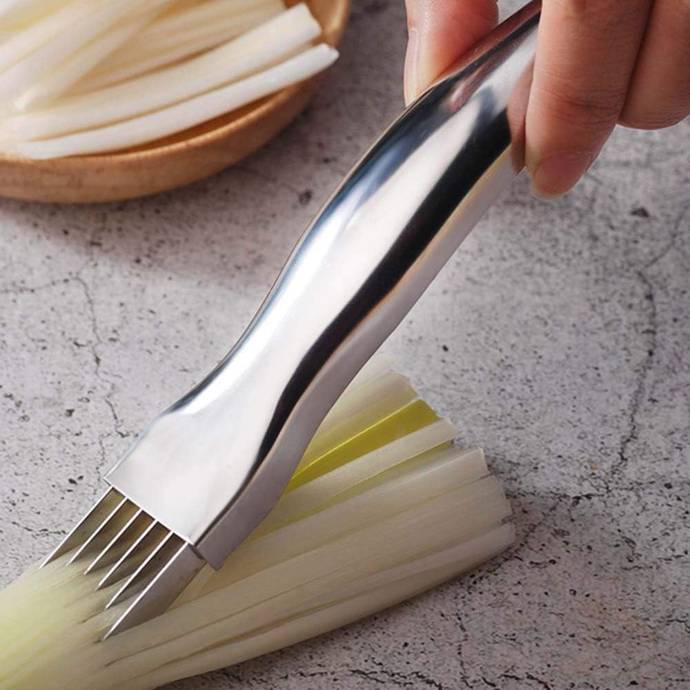 Stainless Steel Chopped Green Onion Knife, Vegetable Chopper Onion Garlic Cutter Cutlery Shred Knife, Multi-Functional Kitchen Gadgets