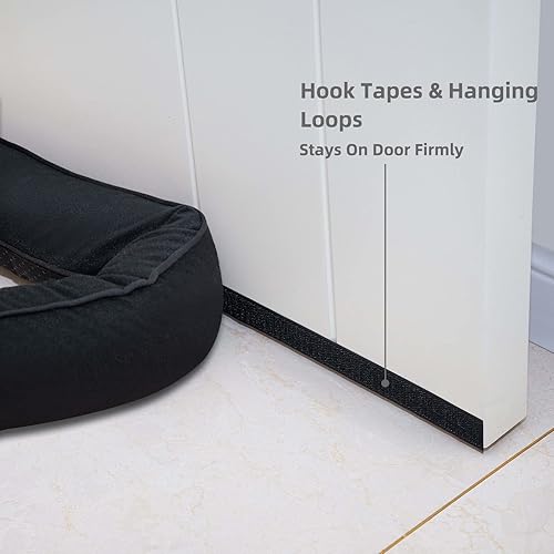 Miniatura 62 de Marwood Tope para debajo de la puerta, tapón de viento de 32 pulgadas para puerta y ventana, tapón de aire francés con peso para puerta delantera