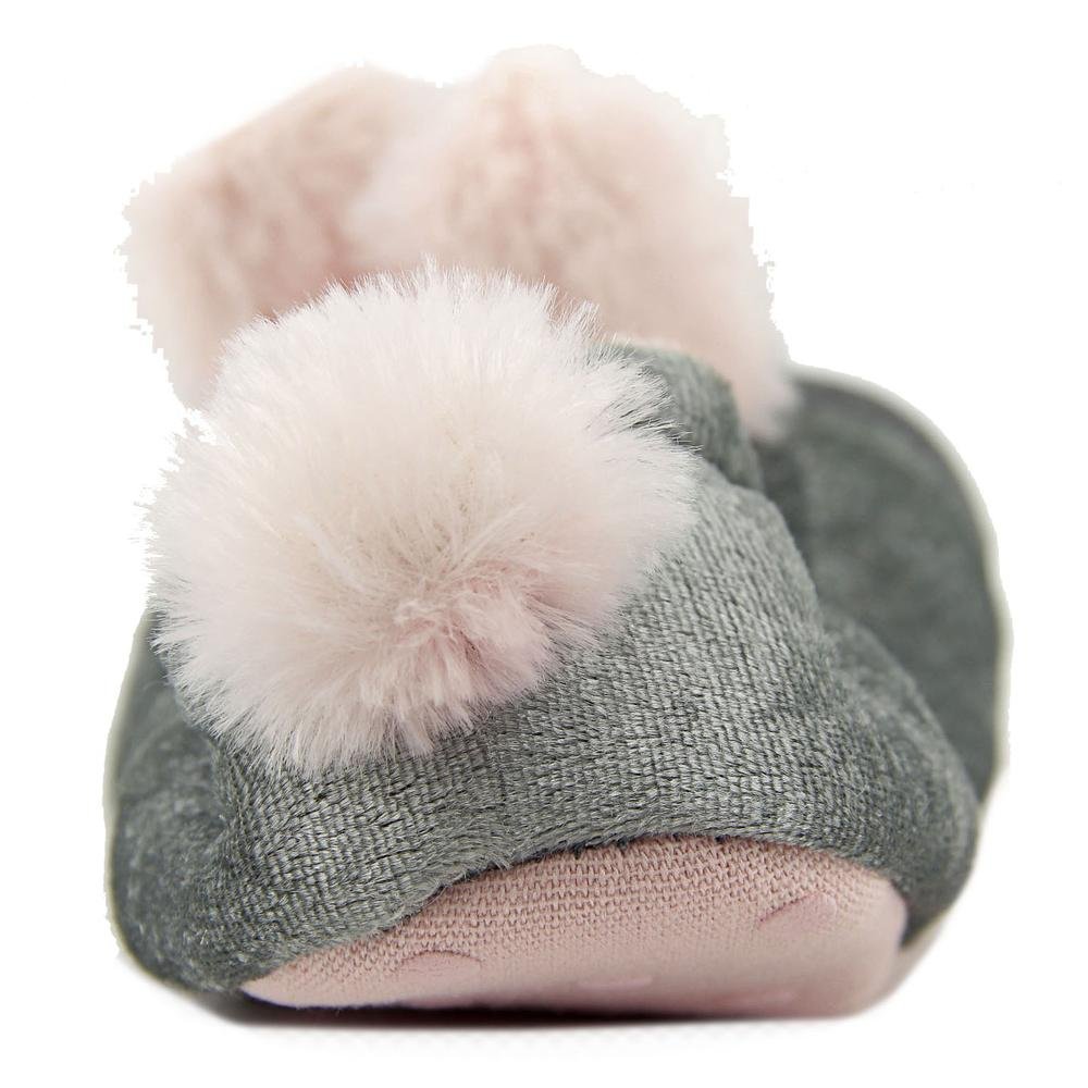 carter's Baby Girls June-S Slipper-K, Grey/Pink, 9-10 Infant