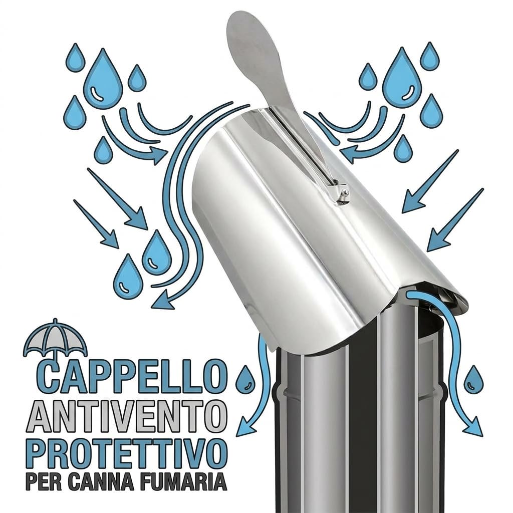 MAKA Comignolo Gallo Quadro, Terminale per Canna Fumaria Camino Stufa a Legna Pellet e Gas, Cappello Antipioggia Aspirafumo Base Quadra (220x220 mm - Zincato)