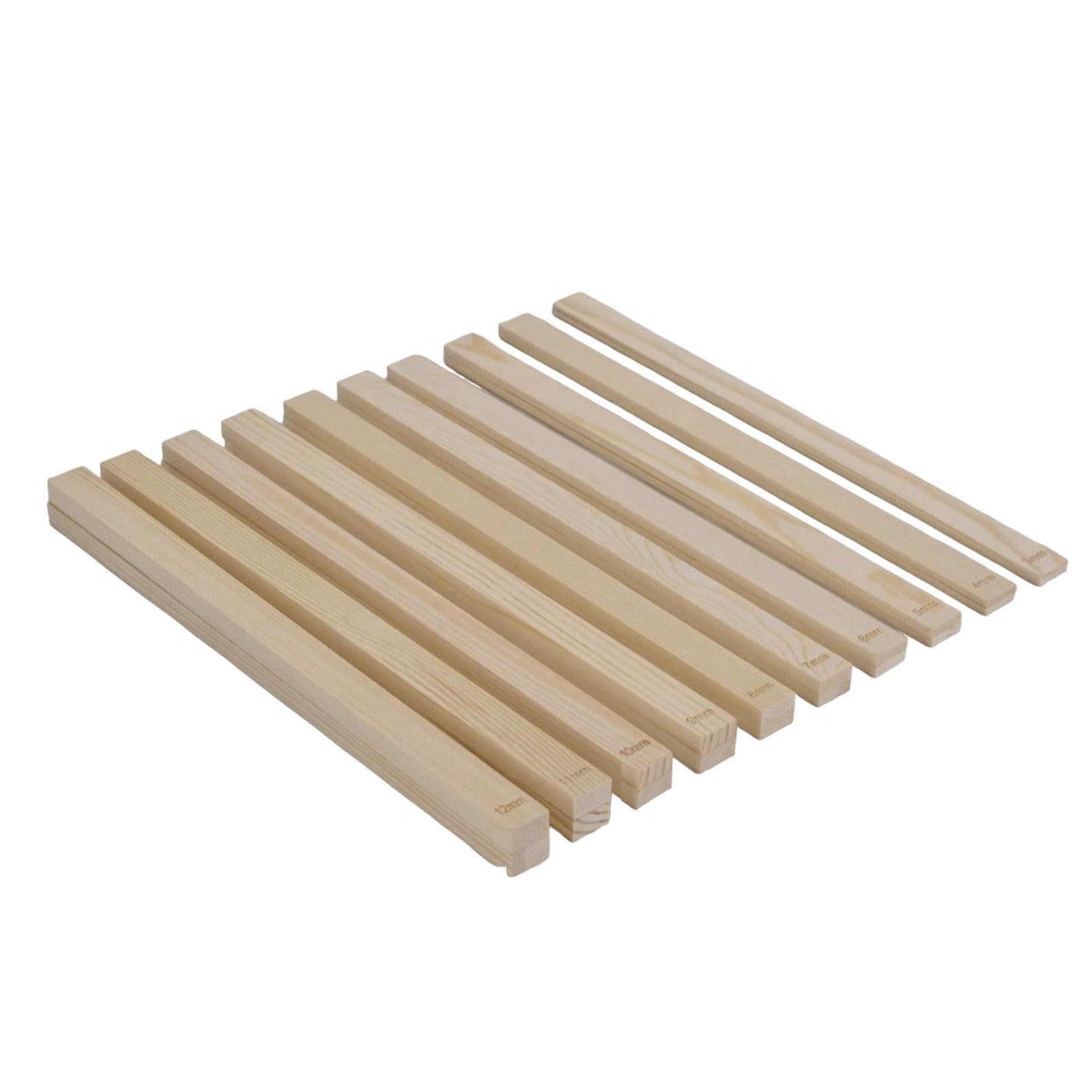 Yhplxyuus 10 / 20x / Set 5/10 Size Wood Rolling Out Sticks Pottery Rolling Depth Guide Sticks Pottery Teaching Mud Stick Guide
