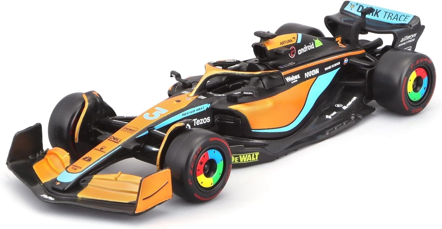 Amazon.com: Bburago 1/43 Scale Formula 1 McLaren F1 MCL36#3 Daniel
