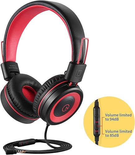Miniatura 10 de noot products Kids Headphones with Microphone K12 Stereo 5ft Long Cord with 85dB94dB Volume Limit Wired On-Ear Headset for iPadTienda