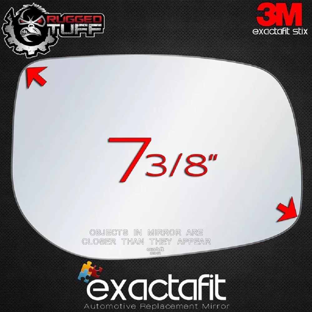 exactafit 8194R Passenger Side Mirror Glass Replacement Repair Compatible With 2009-2013 Toyota Corolla, 2008-2015 Scion xB, 2011-2016 tC