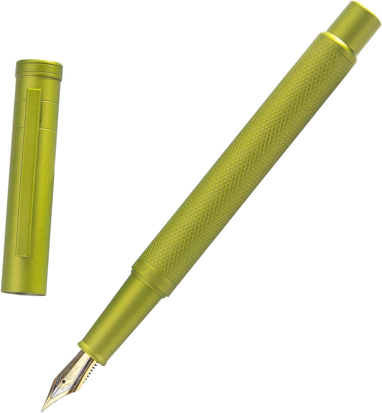 Hongdian 1851 Mustard Yellow Forest Fountain Pen Medium Nib, Classic Design with Converter and Metal Pen Case thumbnail