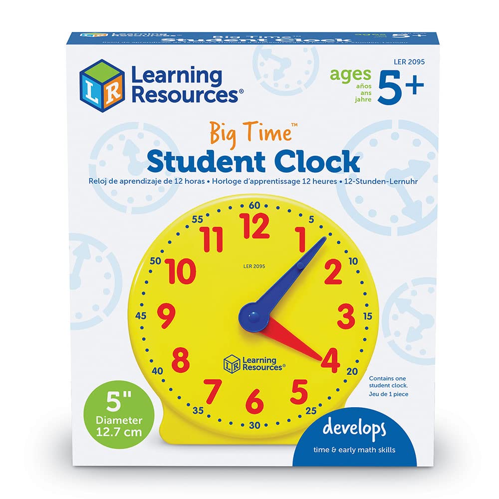 Learning Resources Horloge Montessori Jouet Éducatif Apprendre l’Heure Enfant 5+