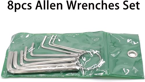 Miniatura 7 de Juego de llaves Allen plateadas, 0.059-0.394 in Juego de llaves hexagonales, herramienta de reparación de llaves Allen de bicicleta en forma de L